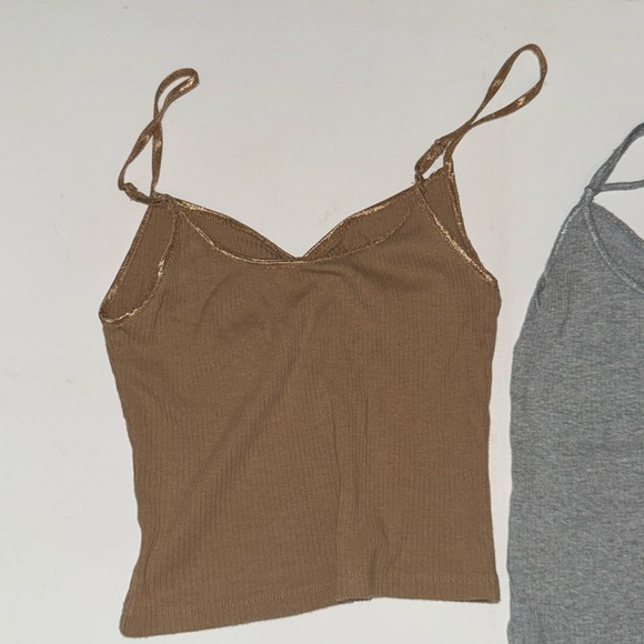 American Eagle Bundle Cami Tank Top Stylish Brown and Gray Women's Tops - Picture 4 of 7